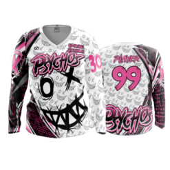 3871 WOMENS V NECK LONGSLEEVE PSYCHOS-PINK-2