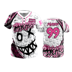 3871 WOMENS 2 BUTTON SCOOP NECK PSYCHOS-PINK-2