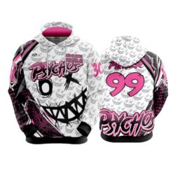 3871 UNISEX FLEECE HOODY PSYCHOS-PINK-2
