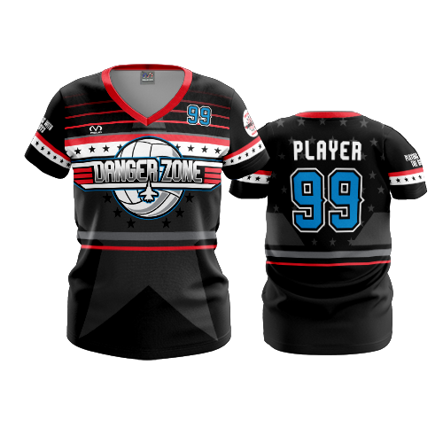 3981 WOMENS V NECK DANGER-ZONE-MASH-2