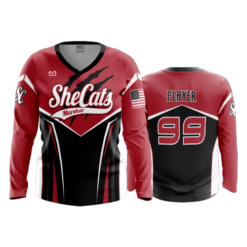 4000 WOMENS V NECK LONGSLEEVE MARSHALL-SHECATS-1