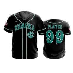 3874 MENS SPORT V NECK SHARKS-BLACK-ADDS