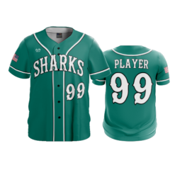 3874 MENS FULL BUTTON DOWN SHARKS-TEAL-ADDONS