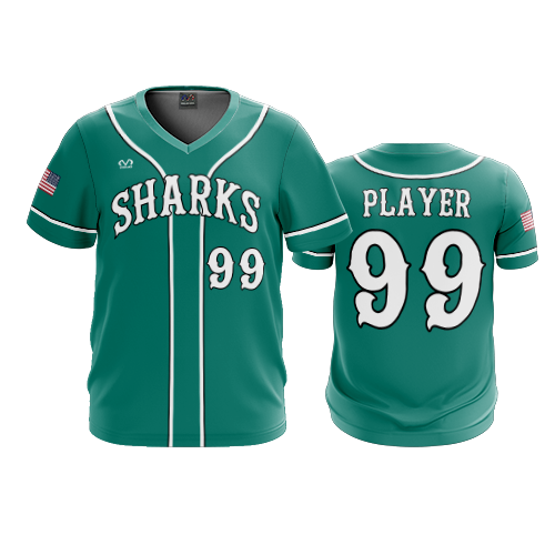3874 MENS SPORT V NECK SHARKS-TEAL-ADDONS