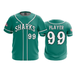 3874 MENS SPORT CREW NECK SHARKS-TEAL-ADDONS
