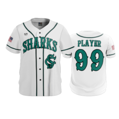 3874 MENS FULL BUTTON DOWN SHARKS-WHITE-ADDS