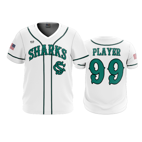 3874 MENS SPORT V NECK SHARKS-WHITE-ADDS