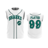 3874 MENS SPORT CREW NECK SLEEVELESS SHARKS-WHITE-ADDS