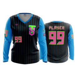 4020 WOMENS V NECK LONGSLEEVE TWISTED-SISTERS-FLO-1-FLO INK + $5