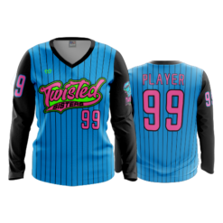 4020 WOMENS V NECK LONGSLEEVE TWISTED-SISTERS-FLO-2-FLO INK + $5