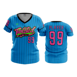 4020 WOMENS V NECK TWISTED-SISTERS-FLO-2-FLO INK + $5