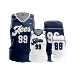 4017 WOMEN'S REVERSIBLE BASKETBALL TANK GRANVILLE-BLUE-ACES