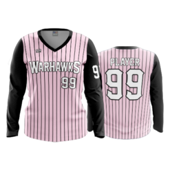 4023 WOMENS V NECK LONGSLEEVE WARHAWKS-BLK-PINK