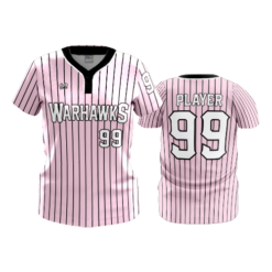 4023 WOMENS 2 BUTTON SCOOP NECK WARHAWKS-BLK-PINK