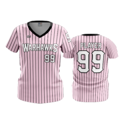 4023 WOMENS V NECK WARHAWKS-BLK-PINK