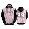 4023 UNISEX FLEECE HOODY WARHAWKS-BLK-PINK