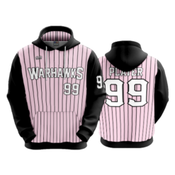 4023 UNISEX FLEECE HOODY WARHAWKS-BLK-PINK