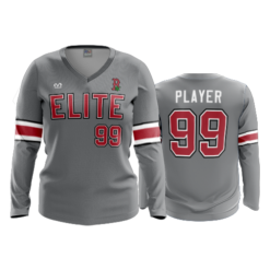 4019 WOMENS V NECK LONGSLEEVE BUCKEYE-ELITE-OSU-1