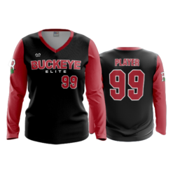 4019 WOMENS V NECK LONGSLEEVE BUCKEYE-ELITE-SOLID-1