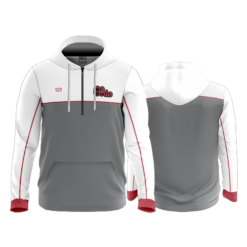 4016 UNISEX QUARTER LONG ZIP GHOST HOODY - RUBBER LOGO
