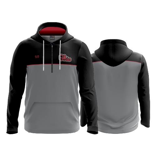 4016 UNISEX QUARTER LONG ZIP GHOST HOODY - RUBBER LOGO