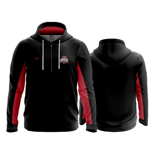 4016 UNISEX QUARTER LONG ZIP GHOST HOODY - RUBBER LOGO