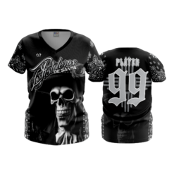 2294 WOMENS V NECK LOS-PISTOLEROS-1