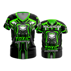 4043 WOMENS V NECK TOXIC-GAMING-1-FLO INK + $5