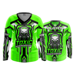 4043 WOMENS V NECK LONGSLEEVE TOXIC-GAMING-2-FLO INK + $5