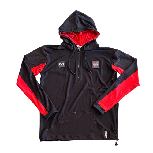 4035 MEN'S CUT 1/4 ZIP BLACK GHOST HOODY