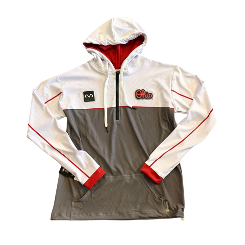 4035 MEN'S CUT 1/4 ZIP WHITE TOP GHOST HOODY