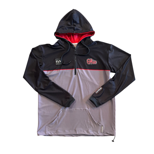 4035 MEN'S CUT 1/4 ZIP BLACK TOP GHOST HOODY
