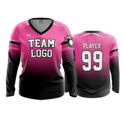 4005 WOMENS V NECK LONGSLEEVE NEW-PINK-PROD-1