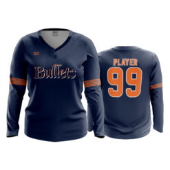 3800 WOMENS V NECK LONGSLEEVE EC-BULLETS-1