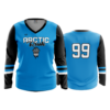 4012 WOMENS V NECK LONGSLEEVE ARCTIC-RUSH-HOOPS