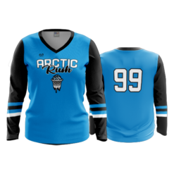4012 WOMENS V NECK LONGSLEEVE ARCTIC-RUSH-HOOPS