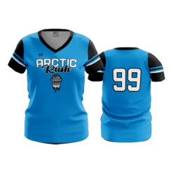 4012 WOMENS V NECK ARCTIC-RUSH-HOOPS