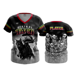 4108 WOMENS V NECK DEATH-BY-TACO