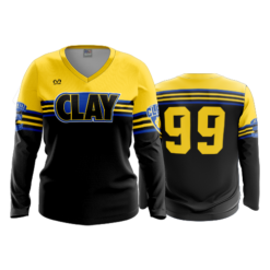 4322 WOMENS V NECK LONGSLEEVE CLAY-PANTHERS-1