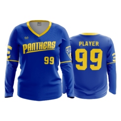 4322 WOMENS V NECK LONGSLEEVE CLAY-PANTHERS-2