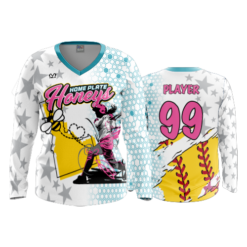 4784 WOMENS V NECK LONGSLEEVE HOME-PLATE-HONEYS-2