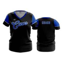 4168 WOMENS V NECK CAVSBLACKCOACH