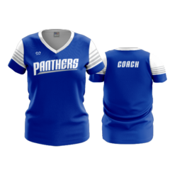 4168 WOMENS V NECK SEBLUECOACH