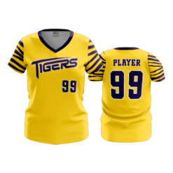4168 WOMENS V NECK TIGERSGOLD