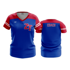 4168 WOMENS V NECK ZANEBLUECOACH