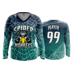 4796 WOMENS V NECK LONGSLEEVE SPIDER-MONKEYS-1