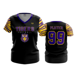 4802 WOMENS V NECK TIGER-YOUTH-FOOTBALL