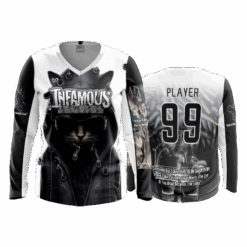 1727 WOMENS V NECK LONGSLEEVE KG-SOFTBALL-INFAMOUS-2