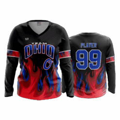 4857 WOMENS V NECK LONGSLEEVE TEAM-OHIO-8U-1