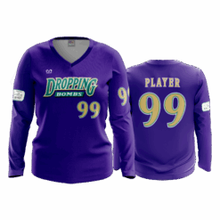 3879 WOMENS V NECK LONGSLEEVE DROPPIN-BOMBS-1